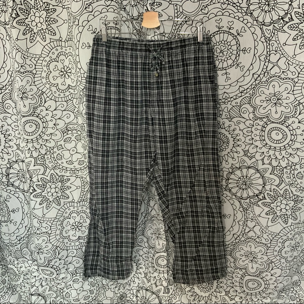 Cherokee Black & White Flannel Men Large Pj Pants